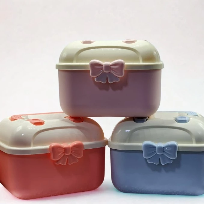 Maleta Organizadora Multifuncional 2 Camadas e Divisão com Fecho de Lacinho e Alça